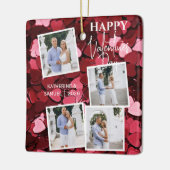 Happy Valentine's Day 4 Photo Collage Red Hearts Keramisch Ornament (Links)