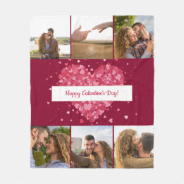 Happy Valentine's Day 6 Foto's Fleece Deken