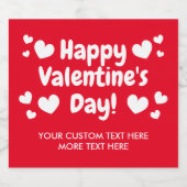 Happy Valentine's Day aangepaste Mousserende Wijn  Sparkling Wijnetiket (Enkel label)