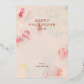 Happy Valentines Day Abstracte Art Folie Kaart (Voorkant)