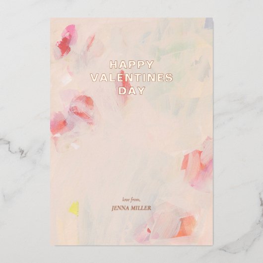 Happy Valentines Day Abstracte Art Folie Kaart (Voorkant)