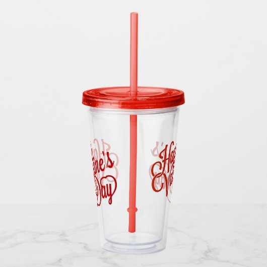 Happy Valentines Day Acryl Drinkbeker (Rechts)