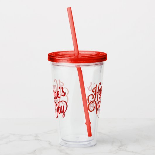 Happy Valentines Day Acryl Drinkbeker (Links)
