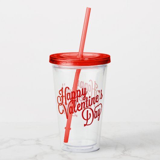 Happy Valentines Day Acryl Drinkbeker (Achterkant)