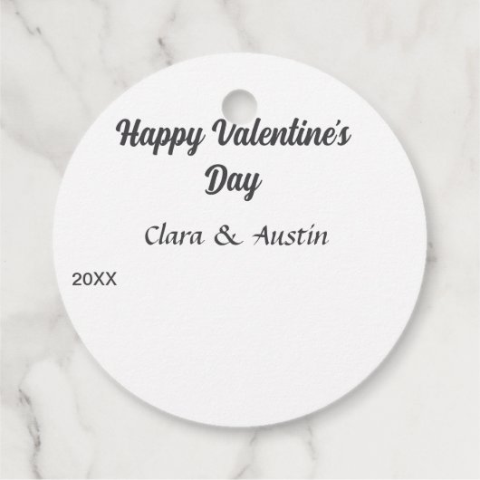Happy Valentine's day add name date simple minimal Bedankjes Labels (Achterkant)