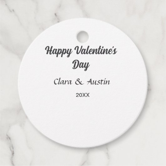 Happy Valentine's day add name date simple minimal Bedankjes Labels (Voorkant)