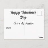 Happy Valentine's day add name date simple minimal Briefkaart (Achterkant)