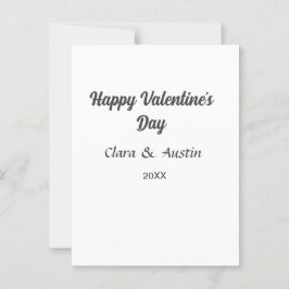 Happy Valentine's day add name date simple minimal Briefkaart