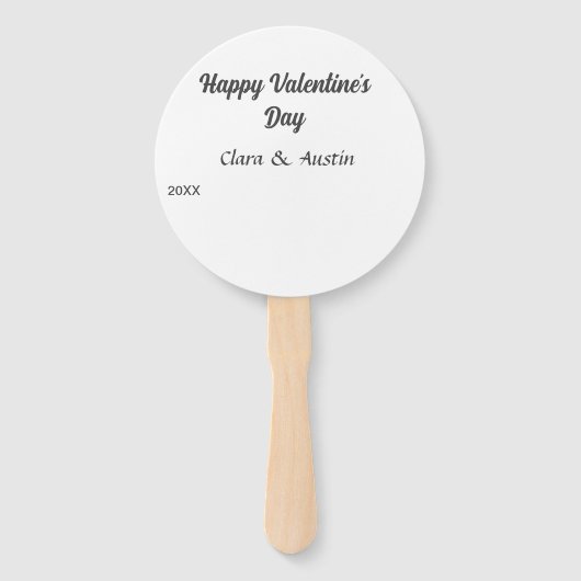 Happy Valentine's day add name date simple minimal Handwaaier (Achterkant)