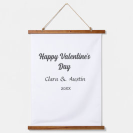 Happy Valentine's day add name date simple minimal Hangend Wandkleed