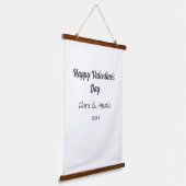 Happy Valentine's day add name date simple minimal Hangend Wandkleed (Gebogen)