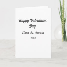 Happy Valentine's day add name date simple minimal Kaart