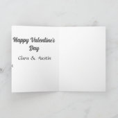 Happy Valentine's day add name date simple minimal Kaart (Binnen)