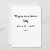 Happy Valentine's day add name date simple minimal Kaart (Voorkant)