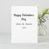 Happy Valentine's day add name date simple minimal Kaart (Staand voorkant)