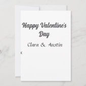 Happy Valentine's day add name date simple minimal Kaart (Achterkant)