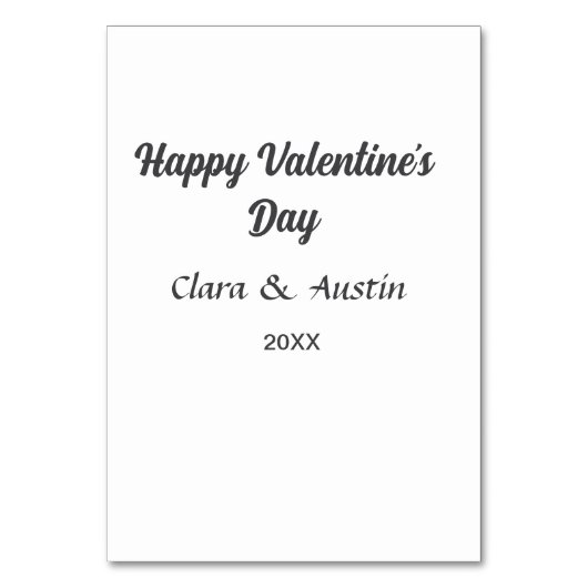 Happy Valentine's day add name date simple minimal Kaart (Voorkant)