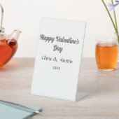 Happy Valentine's day add name date simple minimal Reclamebord Met Voetstuk (Insitu)