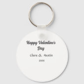 Happy Valentine's day add name date simple minimal Sleutelhanger (Voorkant)