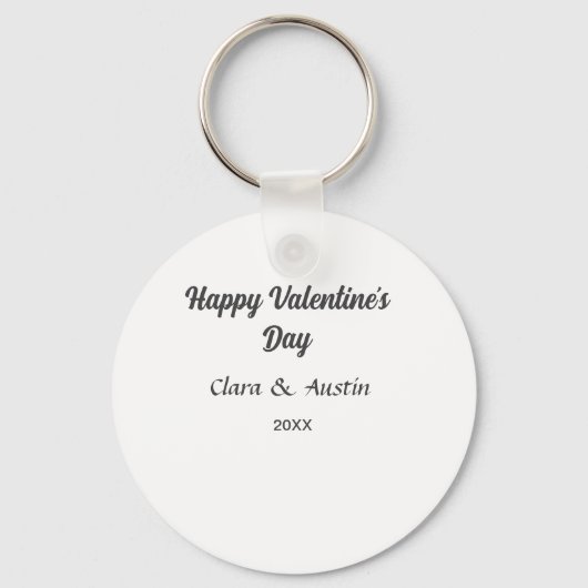 Happy Valentine's day add name date simple minimal Sleutelhanger (Voorkant)