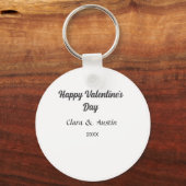 Happy Valentine's day add name date simple minimal Sleutelhanger (Voorkant)