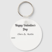 Happy Valentine's day add name date simple minimal Sleutelhanger (Achterkant)