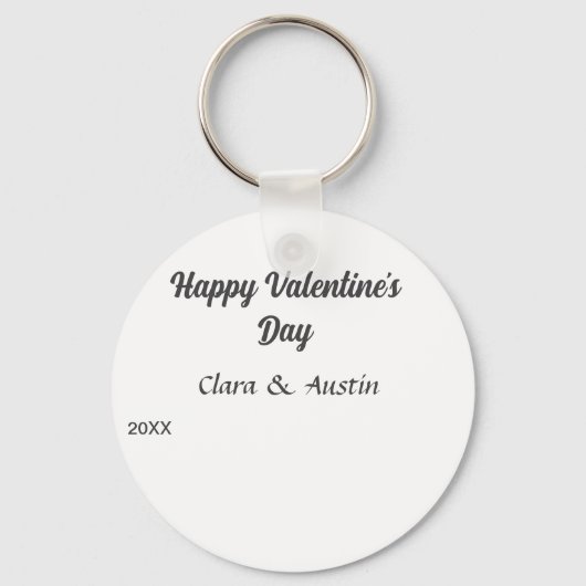 Happy Valentine's day add name date simple minimal Sleutelhanger (Achterkant)