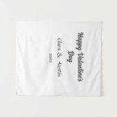 Happy Valentine's day add name date simple minimal Wandkleed (Voorkant (horizontaal))