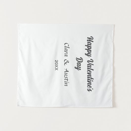 Happy Valentine's day add name date simple minimal Wandkleed (Voorkant (horizontaal))