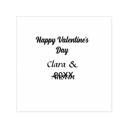 Happy Valentine's day add name date simple minimal Zelfinktende Stempel (Design)