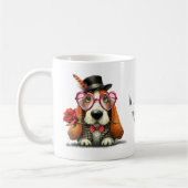 Happy Valentine's Day Adorable Basset Hound Koffiemok (Links)