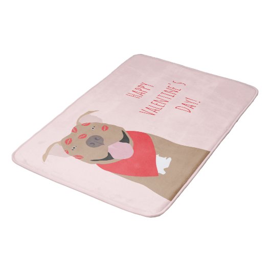 Happy Valentines Day American Bulldog Kiss Marks Badmat (Gekanteld)