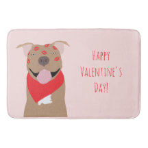 Happy Valentines Day American Bulldog Kiss Marks