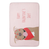 Happy Valentines Day American Bulldog Kiss Marks Badmat (Voorkant Verticaal)
