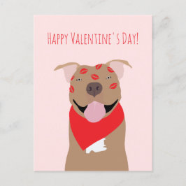 Happy Valentines Day American Bulldog Kiss Marks Briefkaart
