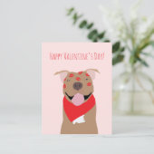 Happy Valentines Day American Bulldog Kiss Marks Briefkaart (Staand voorkant)