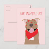 Happy Valentines Day American Bulldog Kiss Marks Briefkaart (Voorkant / Achterkant)
