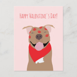 Happy Valentines Day American Bulldog Kiss Marks Briefkaart