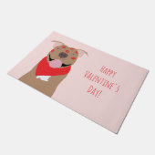 Happy Valentines Day American Bulldog Kiss Marks Deurmat (Schuin)