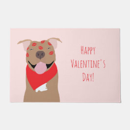 Happy Valentines Day American Bulldog Kiss Marks Deurmat