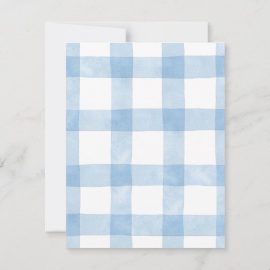 Happy Valentine's Day Arch Photo Blue Gingham Card Feestdagenkaart (Achterkant)