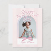 Happy Valentine's Day Arch Photo Bow Card Feestdagenkaart (Voorkant)