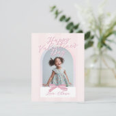 Happy Valentine's Day Arch Photo Bow Card Feestdagenkaart (Staand voorkant)