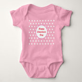 Happy Valentine's Day Baby Bodysuit (Rood & Wit) (Voorkant)