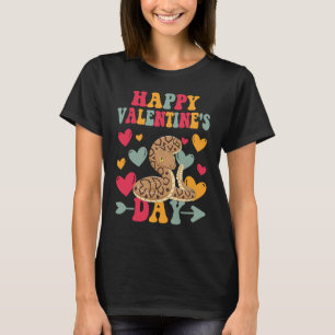 Happy Valentines Day Ball Python Heart Love Groovy T-shirt