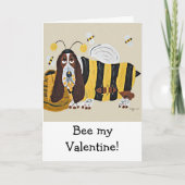 Happy Valentine's Day Basset Folded Greeting Card Kaart (Voorkant)