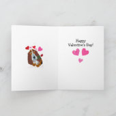 Happy Valentine's Day Basset Folded Greeting Card Kaart (Binnen)