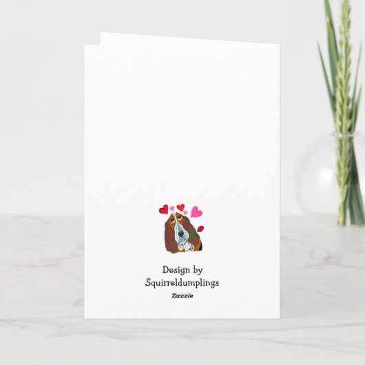 Happy Valentine's Day Basset Hound Doggie Card Kaart (Achterkant)