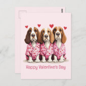 Happy Valentines Day Basset Hound Dogs Briefkaart (Voorkant / Achterkant)