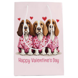 Happy Valentines Day Basset Hound Dogs Medium Cadeauzakje